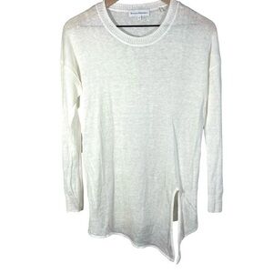 WHITE+WARREN Linens Crewneck Sweater Top Size S
Color White